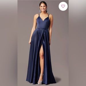 Midnight Flowy Prom Dress